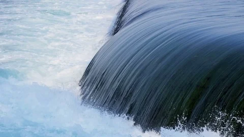 Hydroelectric power generating renewable energy from Niagara Falls on the Stock Footage 74642837
