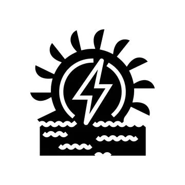 Hydroelectric power glyph icon vector illustration Stock Illustration