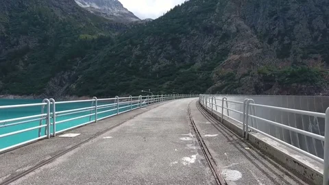 Hydroelectric Power in mountain Stock Footage 79557738