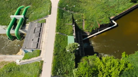 Hydroelectric power plant Stock Footage 92621953