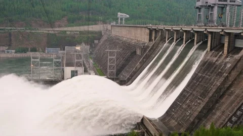 Hydroelectric power plant Stock Footage 155216596