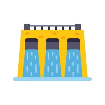 Hydroelectric power plant generating clean energy from water Stock Illustration