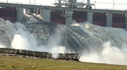 Hydroelectric power station Stock Footage