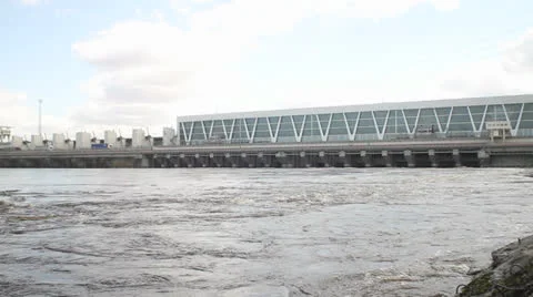 Hydroelectric power station Stock Footage 23196397
