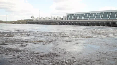 Hydroelectric power station Video stock 23196471