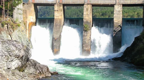 Hydroelectric power station Stock Footage 34433527