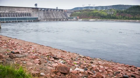 Hydroelectric power station Stock Footage 38995893