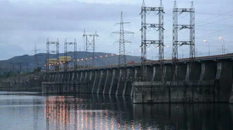 Hydroelectric power station Stock Footage 50960089