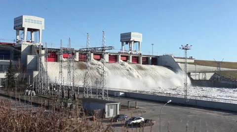 Hydroelectric power station Stock-Footage 68401930