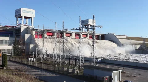 Hydroelectric power station Video stock 68412073