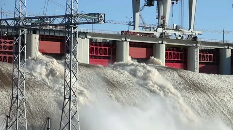 Hydroelectric power station Video stock 68412687