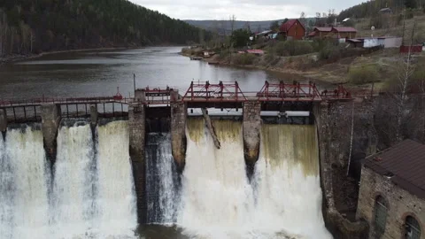 Hydroelectric power station Stock Footage 204775489