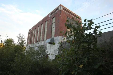 Hydroelectric power stations of the Boardman Dam stands on the Boardman River Stock Photos