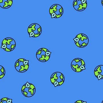 Hydroelectricity globe hydroelectric power vector seamless pattern Stock Illustration