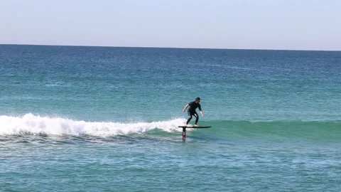 Hydrofoiler on wave Stock Footage 235581419