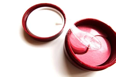 Hydrogel patch for hydrating and facelift on a white background. View above.  Stock Photos