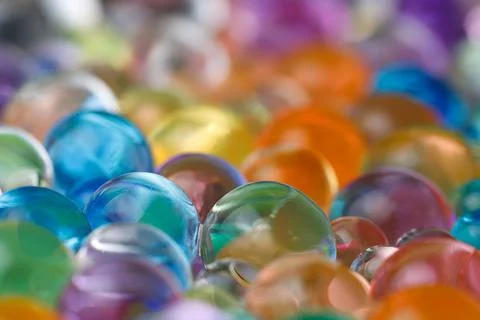 Hydrogel round shape side view close-up Foto stock