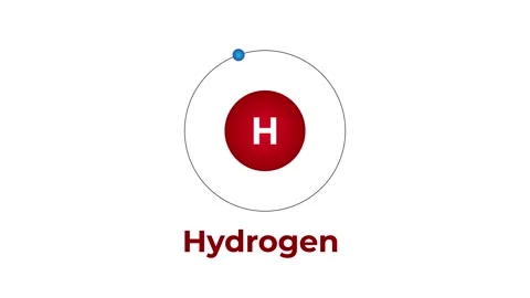 Hydrogen atom animation atomic structure science chemistry Stock Footage 330542387