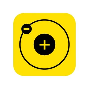 Hydrogen atom icon vector Illustrazione stock