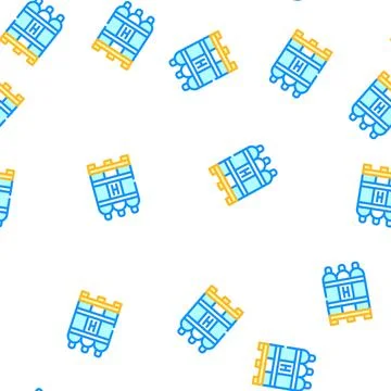 Hydrogen biogas vector seamless pattern Stock Illustration