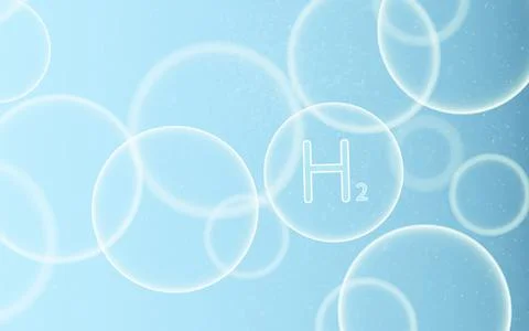 Hydrogen with a blue background, 3d rendering. イラスト素材