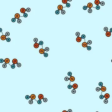 Hydrogen bonding biochemistry vector seamless pattern Illustrazione stock