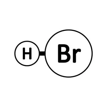 Hydrogen bromide molecule icon. Illustrazione stock