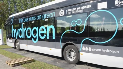 Hydrogen Bus parking Stock Footage 220009881