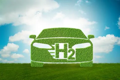 Hydrogen car concept - 3d rendering Stock Illustration