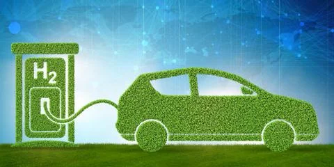Hydrogen car concept - 3d rendering Stock Illustration