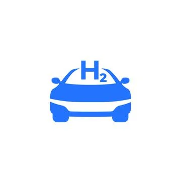 Hydrogen car vector icon on white Illustrazione stock
