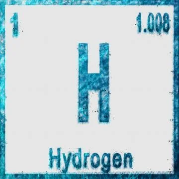 Hydrogen Chemical Element Blue on White Stock Illustration