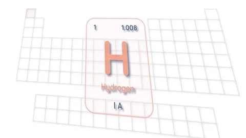 Hydrogen chemical element  physics and chemistry illustration backdrop Illustrazione stock
