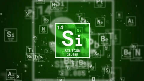 Hydrogen chemical element square icon on green looped animated background Stock Footage 282197705