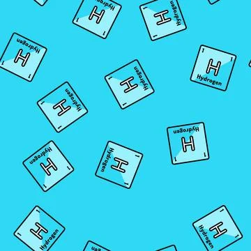 Hydrogen chemical element vector seamless pattern Stock Illustration