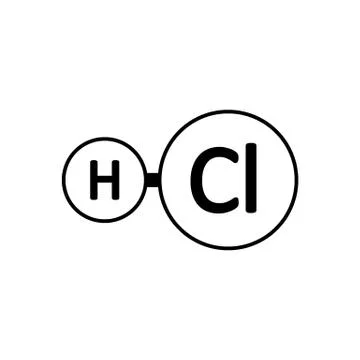 Hydrogen chloride molecule icon. Stock Illustration