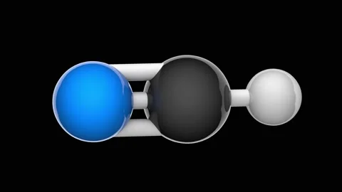 Hydrogen cyanide. HCN. Seamless loop. RGB + Alpha (Transparent) channel Video stock 154734785