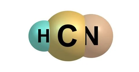 Hydrogen cyanide molecular structure isolated on white Stock Illustration