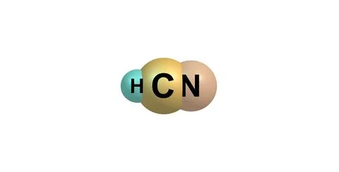 Hydrogen cyanide molecular structure isolated on white Stock Illustration