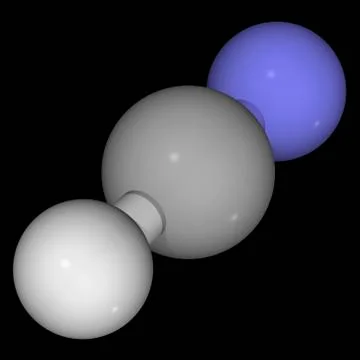 Hydrogen cyanide molecule Stock Illustration