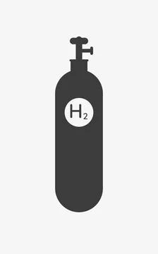 Hydrogen cylinder vector icon on white background Stock Illustration