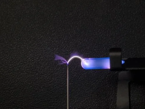 Hydrogen electrified with tesla coil Stock Photos