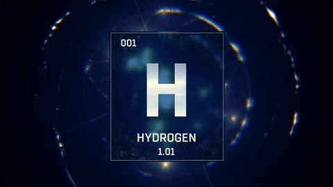 Hydrogen as Element 1 of the Periodic Table 3D illustration on blue background イラスト素材