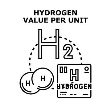 Hydrogen element value for alternative energy concept Stock Illustration