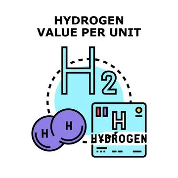 Hydrogen element value for alternative energy concept Stock Illustration