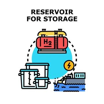 Hydrogen energy storage system for alternative fuel Stock Illustration