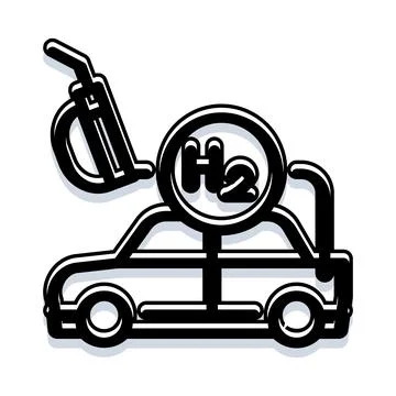Hydrogen fuel car refueling clean energy concept Stock Illustration