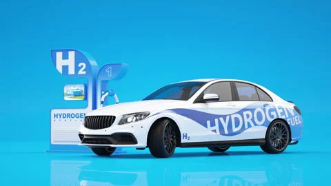 Hydrogen fuel charge. Hydrogen car. Vídeos de archivo 336405960