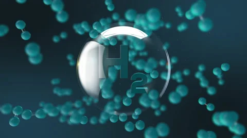 Hydrogen fuel. Hydrogen element 3D Animation Stock Footage 198325414