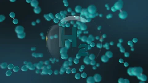 Hydrogen fuel. Hydrogen element 3D Animation Stock Footage 198325574